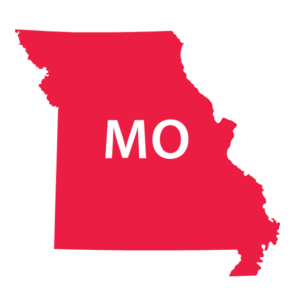 Missouri state as an outlined map