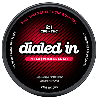 dialed in gummies cbg thc pomegranate