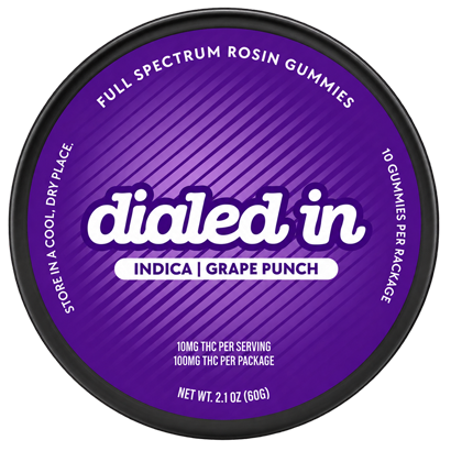 dialed in gummies indica grape punch