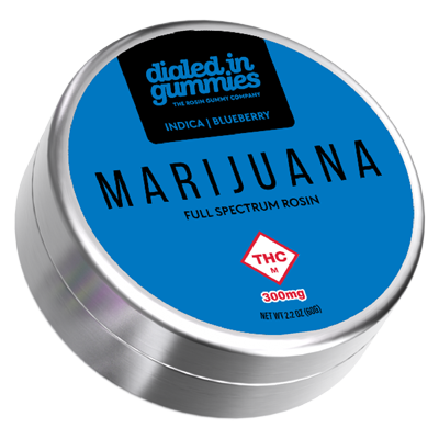 dialed in rosin edible gummies indica blueberry