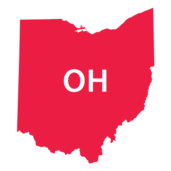 Ohio state as an outlined map